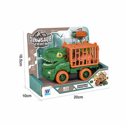 Diy inertia disassembly dinosaur transport vehicle (2-color mixed loading)